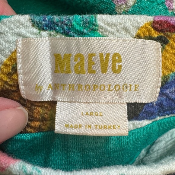 ANTHROPOLOGIE MAEVE Slim Knit Mini Skirt • Rainbow Colorful Tropical Bird - Picture 5 of 9